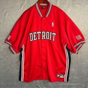 Vintage Nike Detroit Pistons NBA Warm Up Jacket Rewind Throwback Men’s Sz 2XL